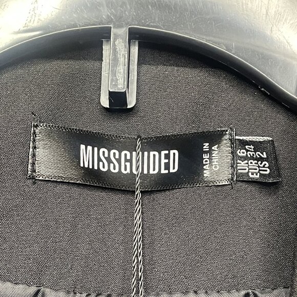 Missguided Black Tailored Oversized Blazer Womens Size 2 - Picture 2 of 7